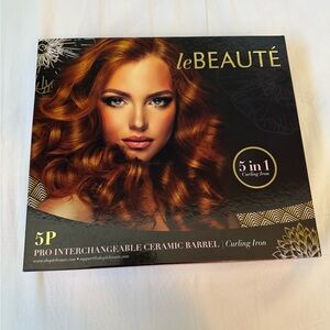 NWOT 5P Interchangeable Ceramic Barrel Curling Iron - Black